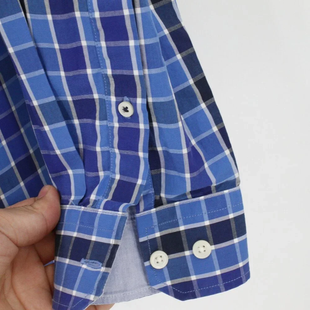 NWT Banana republic shirt Mens Large soft wash slim fit long sleeve cotton plaid